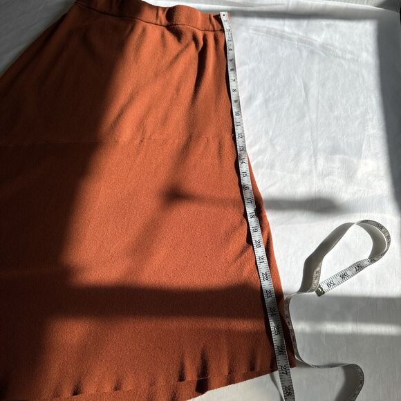 HOUSE OF HARLOW 1960 Knit Asymmetrical Maxi Skirt Orange Side Slit Size Small - Picture 8 of 12